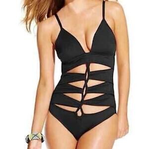 Kenneth Cole New York Black Cut Out One piece Swimsuit | Large